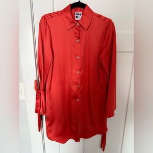 NWOT Sammy B for Target Long Sleeve Satin Button-Down Shirt, oversized. Size XS.